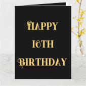 Carte Joyeux 16e anniversaire Or Jaune Seize âge personn (Fleur jaune)