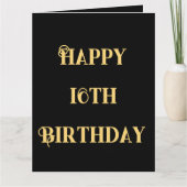 Carte Joyeux 16e anniversaire Or Jaune Seize âge personn (Devant)