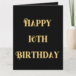 Carte Joyeux 16e anniversaire Or Jaune Seize âge personn