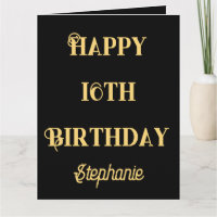Joyeux 16e anniversaire Or Seize ans personnalisé