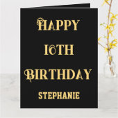 Carte Joyeux 16e anniversaire Seizième âge Nom Message (Fleur jaune)