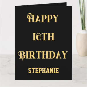 Carte Joyeux 16e anniversaire Seizième âge Nom Message