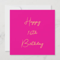 Joyeux 16e anniversaire Seteen Gold Hot Pink 2025