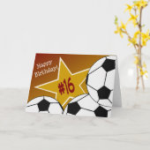 Carte Joyeux 16e anniversaire, Star du football ! (Fleur jaune)