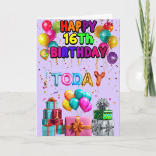 Carte Joyeux 16ème anniversaire