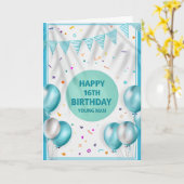 Carte Joyeux 16ème anniversaire (Fleur jaune)