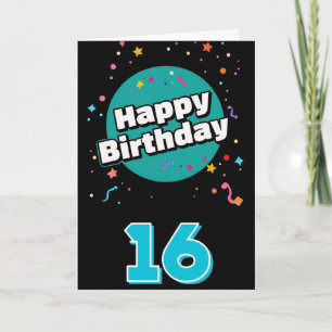 Carte Joyeux 16ème anniversaire