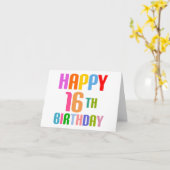Carte Joyeux 16ème anniversaire (Fleur jaune)