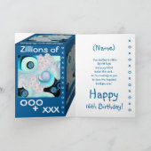 Carte Joyeux 16ème anniversaire - 16 Zillion de câlins e (Intérieur)