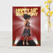 Carte Joyeux 16h Anniversaire, vraiment une star deva su (Fleur jaune)