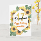 Carte Joyeux 17e anniversaire Sunflower Salutation (Fleur jaune)