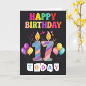 Carte Joyeux 17ème anniversaire (Fleur jaune)