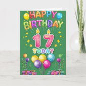 Carte Joyeux 17ème anniversaire (Devant)