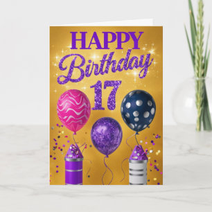 Carte Joyeux 17ème anniversaire