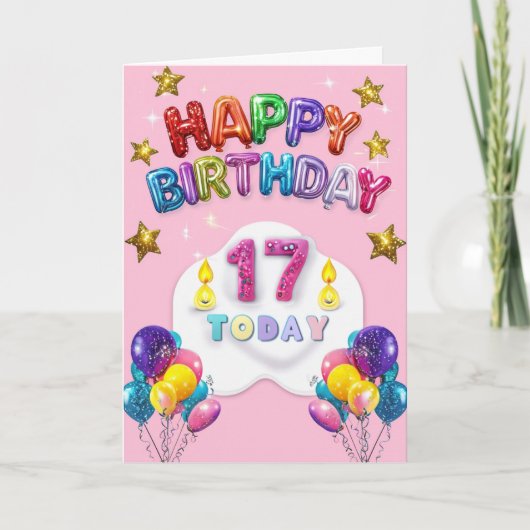 Carte Joyeux 17ème anniversaire (Devant)