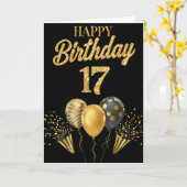 Carte Joyeux 17ème anniversaire (Fleur jaune)