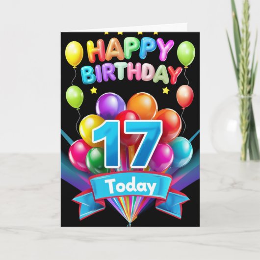 Carte Joyeux 17ème anniversaire (Devant)