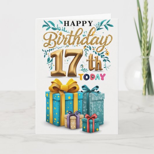 Carte Joyeux 17ème anniversaire (Devant)