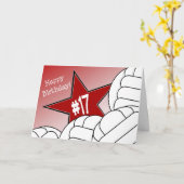 Carte Joyeux 17ème anniversaire, Volleyball Star! (Fleur jaune)