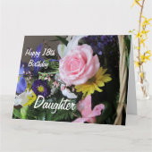 Carte Joyeux 18e anniversaire fille-rose Rose Bouquet (Fleur jaune)
