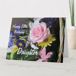 Carte Joyeux 18e anniversaire fille-rose Rose Bouquet