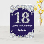 Carte Joyeux 18e anniversaire Marine Parties scintillant (Fleur jaune)