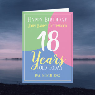 Carte Joyeux 18ème anniversaire