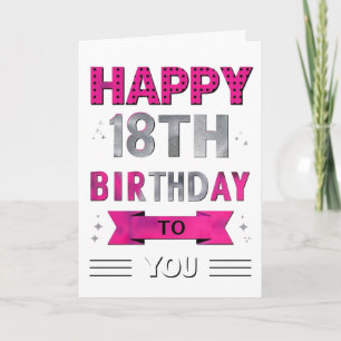 Carte Joyeux 18ème anniversaire