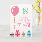 Carte Joyeux 18ème anniversaire (Fleur jaune)