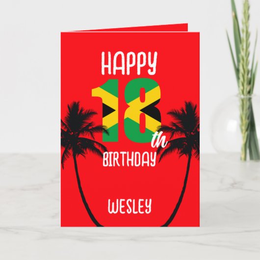 Carte Joyeux 18ème anniversaire en Jamaïque (Devant)