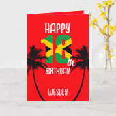 Carte Joyeux 18ème anniversaire en Jamaïque (Fleur jaune)