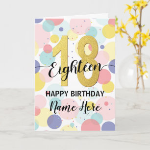 Carte Joyeux 18ème anniversaire Pastel Arc-en-ciel et fi