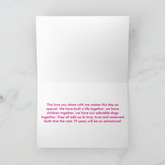 Carte Joyeux 19e anniversaire de mariage Orchidées (Intérieur)