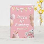 Carte Joyeux 1er anniversaire (Fleur jaune)
