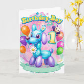 Carte Joyeux 1er anniversaire (Fleur jaune)