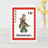 Carte Joyeux 1er Anniversaire (Fleur jaune)