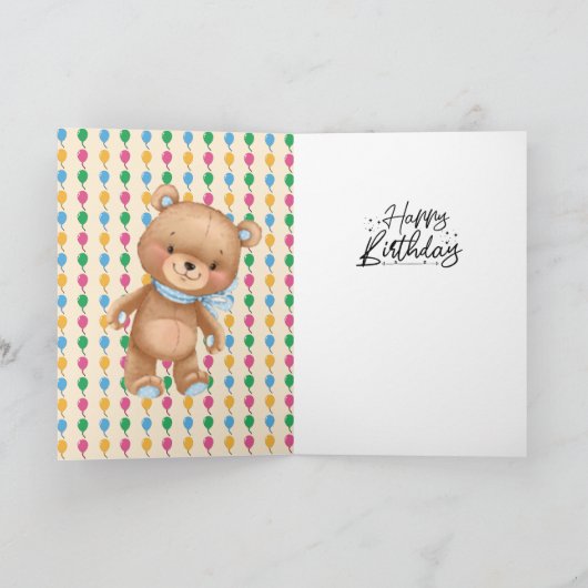 Carte Joyeux 1er anniversaire (Intérieur)