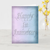Carte Joyeux 1er anniversaire (carte anniversaire) (Fleur jaune)