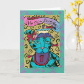 Carte Joyeux 1er Anniversaire Chat (Fleur jaune)