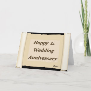 Carte Joyeux 1er anniversaire de mariage en papier