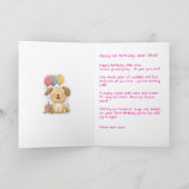 Carte Joyeux 1er Anniversaire, Fille, Joyeux Chiot, Pers (Intérieur)