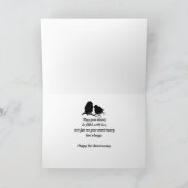 Carte Joyeux 1er Anniversaire Mignonne Couple d'Oiseau S (Intérieur)