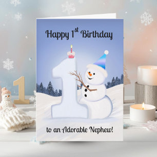 Carte Joyeux 1er Anniversaire Neveu Construction de Bonh