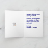Carte Joyeux 1er anniversaire petits-fils, chiots   (Intérieur)