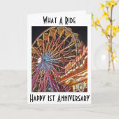 Carte Joyeux 1er anniversaire - QUELLE AVENTURE (Fleur jaune)