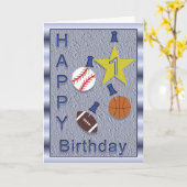 Carte Joyeux 1er Anniversaire Sport Thème (Fleur jaune)