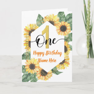 Carte Joyeux 1er anniversaire Sunflower Salutation
