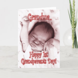 Carte Joyeux 1er grand-parents Jour grand-mère - Fille b