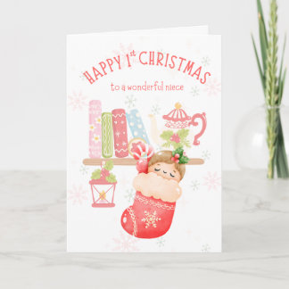 Carte Joyeux 1er Noël à la nièce