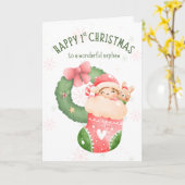 Carte Joyeux 1er Noël à Nephew Card (Fleur jaune)